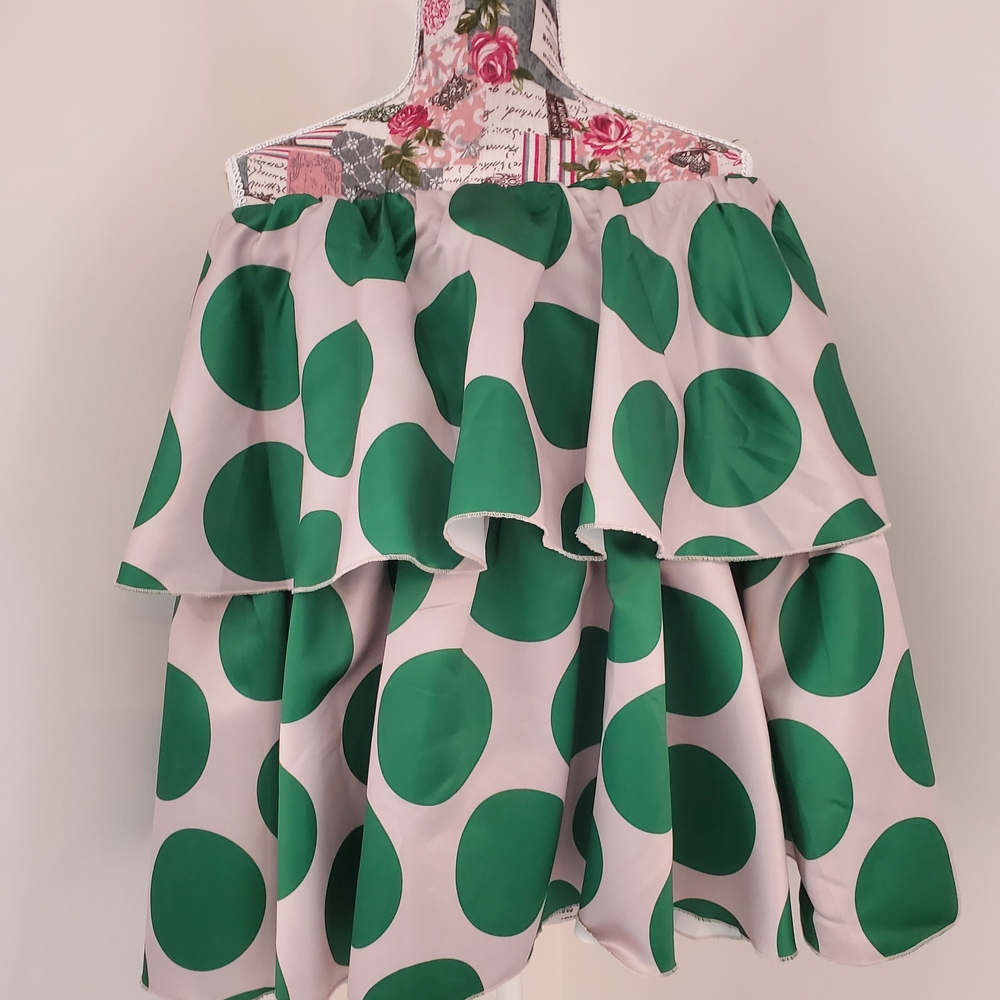 Fun/Sexy Green Polka Dot Off-Shoulder Top